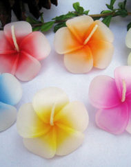 เทียนหอมลอยน้ำดอกลั่นทมหรือดอกลีลาวดี