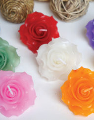 เทียนหอมลอยน้ำดอกกุหลาบ