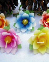 เทียนหอมลอยน้ำดอกบัวจิ๋ว