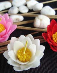 เทียนหอมลอยน้ำดอกบัว