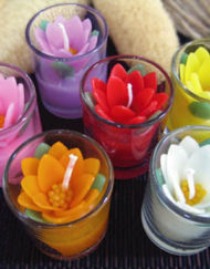 เทียนหอมดอกบัวในแก้ว