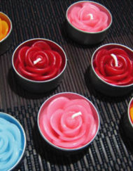 เทียนหอมทีไลท์ดอกกุหลาบทรงตูม