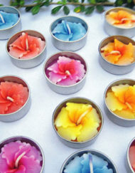 เทียนหอมทีไลท์ดอกชบา