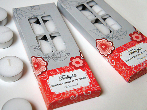 เทียนทีไลท์สีขาวไม่มีกลิ่น